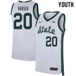 Youth Joey Hauser Michigan State Spartans #20 Nike NCAA Retro White Authentic College Stitched Basketball Jersey OP50R80FV